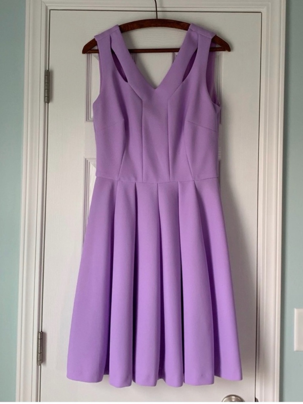Betsey Johnson Lavender Sleeveless V-Neck Fit-and-Flare Midi Dress